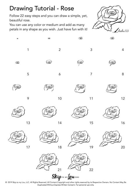 How to Draw a Rose Step by Step | Skip To My Lou