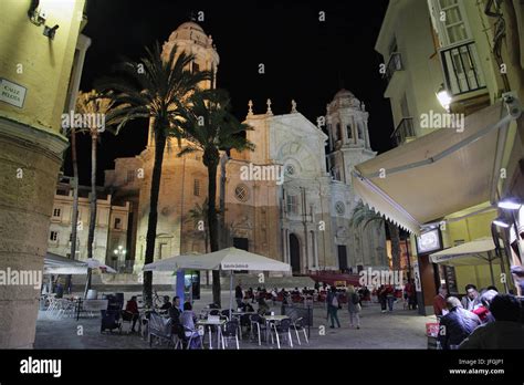 Night view of Cadiz Cathedral Spain Stock Photo - Alamy