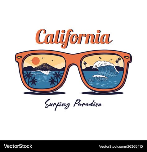 Sunglasses with summer ocean sea beach Royalty Free Vector