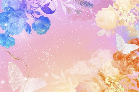 Flower background, aesthetic border design | Premium PSD - rawpixel