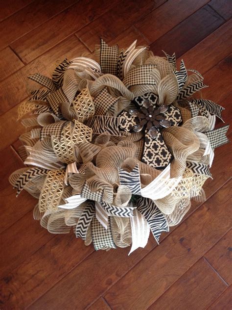 Burlap Deco Mesh Wreath with Cross | Wreaths, Wreath crafts, Wreath decor