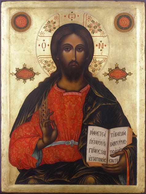 Hand-painted Orthodox icon of Christ Pantocrator, Jesus Christ, Byzantine icon, Христос ...