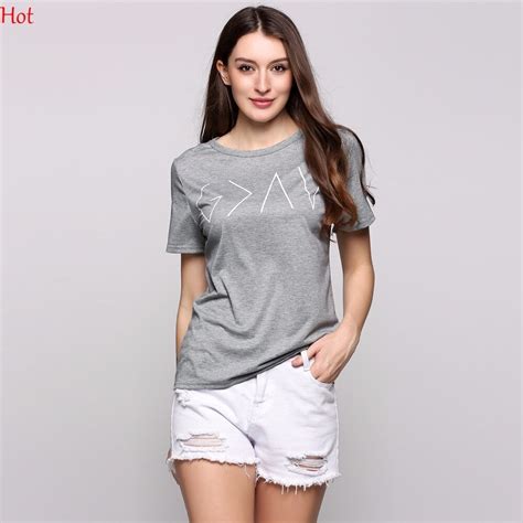 Women Summer T shirts Fashion Casual Letters Prints Short Sleeve O Neck T shirt Ladies Clothing ...