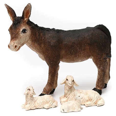 Nativity scene with animals, stable and Holy Family 30cm | online sales ...