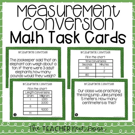 5th Grade Measurement Conversion Task Cards | Measurement Conversion ...