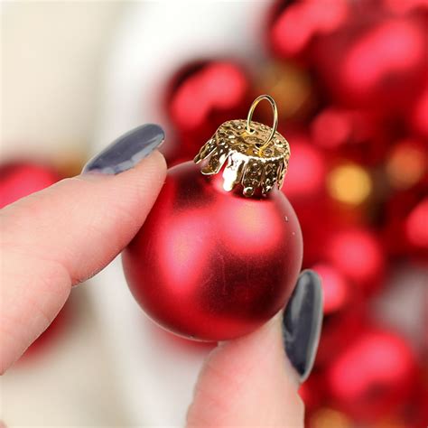 Miniature Red Glass Christmas Ball Ornaments - Christmas Ornaments - Christmas and Winter ...