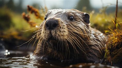 Premium AI Image | Closeup photo of a Beaver looking in their habitat