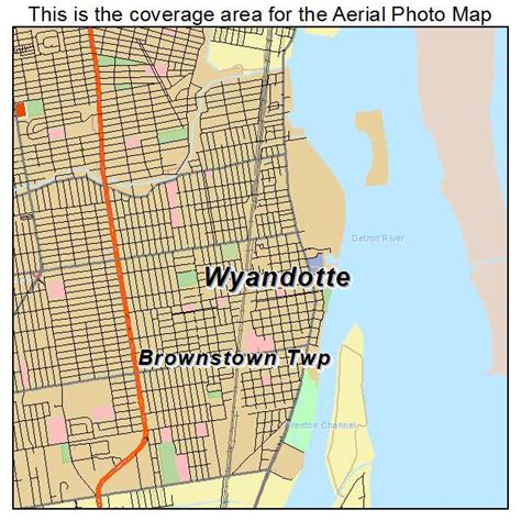 Aerial Photography Map of Wyandotte, MI Michigan