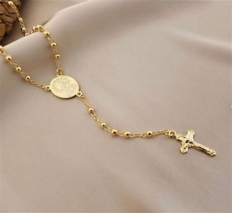 Gold Rosary Necklace - Etsy