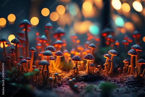 Mushroom Wallpaper ,Fantasy Wallpaper, 4K, Mushroom Light, Fantasy Mushroom, Jungle, Forest ...