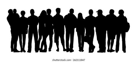 Vector Silhouette Group People On White Stock Vector (Royalty Free) 303860615 | Shutterstock