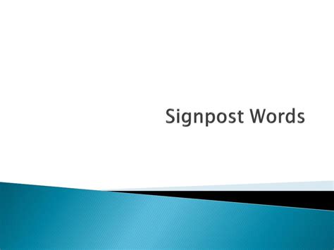 PPT - Signpost Words PowerPoint Presentation, free download - ID:2484917