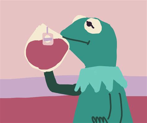 Kermit sipping tea [meme] - Drawception