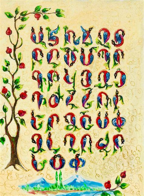 Armenian Alphabet Art, by Artur Meliqyan ․ Canvas painting․ Armenian Art