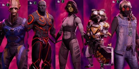 All Marvel's Guardians Of The Galaxy Game Outfits