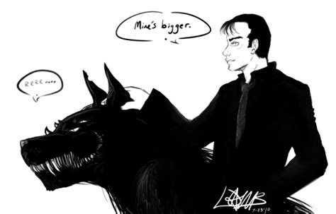 Crowley and his Hellhound - Supernatural Fan Art (35802433) - Fanpop