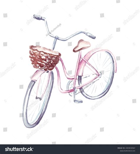 Bicycle Watercolor Clipart Handpainted Illustration Stock Illustration ...