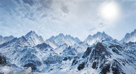 Wallpaper mountains, snow, winter, 4k, Nature Wallpaper Download - High Resolution 4K Wallpaper