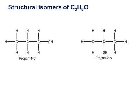 C3H8O Isomers Line Structures