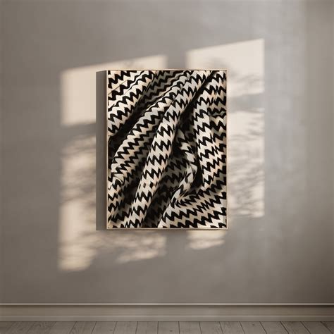 Zig Zag Pattern Fabric Art Minimalist Abstract Wall Art Modern Wall ...