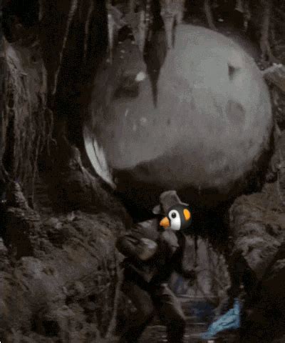 Penguin Boulder GIF - Penguin Boulder Indiana jones - Discover & Share GIFs