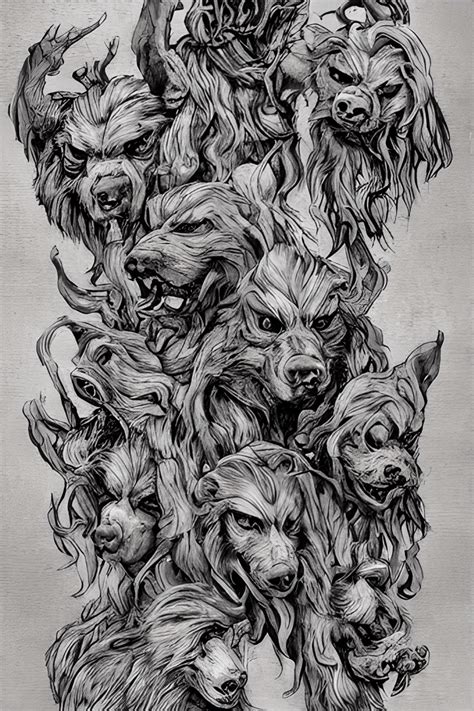 Cerberus the Hound of Hades · Creative Fabrica