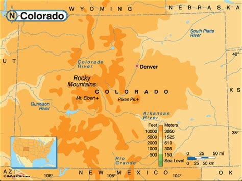 Rocky Mountain Elevation Map