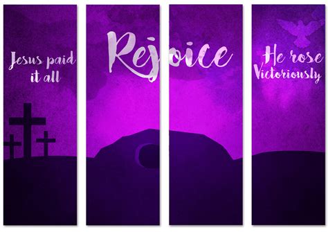 BC150 Rejoice Purple Set - Easter Banners for churches