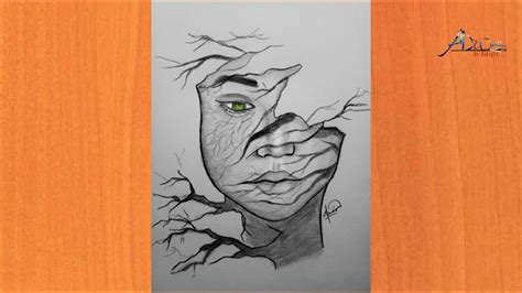 How to draw pencil drawing deep meaningfull art//double exposure //step by step - YouTube