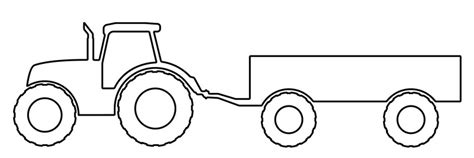 Silhouette a tractor with trailer Royalty Free Vector Image