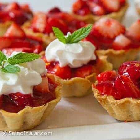 Mini Strawberry Tarts with the BEST Homemade Shortbread Crusts