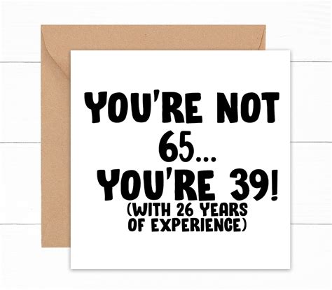 Funny 65th Birthday Card Funny Birthday Card for 65 Year Old - Etsy