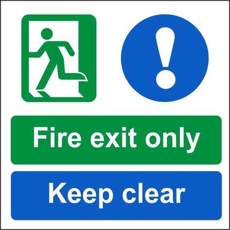 Fire Exit Only Keep Clear Signs | Emergency Escape Fire Safety Signs