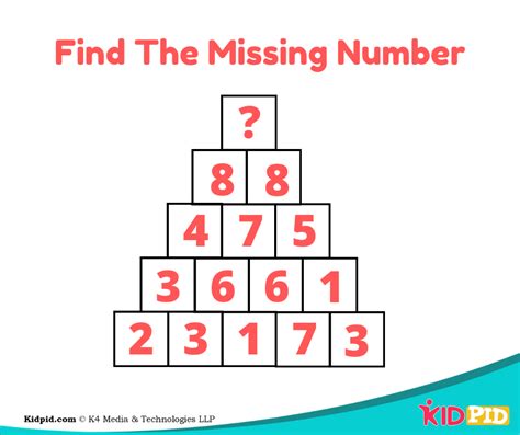 Find Missing Number - Pyramid Visual Quiz - Kidpid