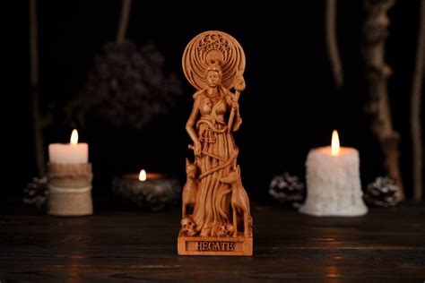 Hecate Statue, Hecate Greek Goddess, Hekate Figure, Greek Gods, Pagan Statue, Greek Altar, Wicca ...