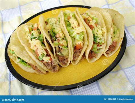 Mexican Tacos On A Plate Stock Photography - Image: 10928392