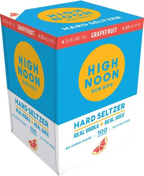 High Noon Grapefruit Vodka & Soda - 12OZ 4 Pack | Bremers Wine and Liquor