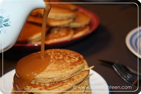 Forty Eighteen Whole Wheat Buttermilk Pancakes with Caramel Syrup - Forty Eighteen