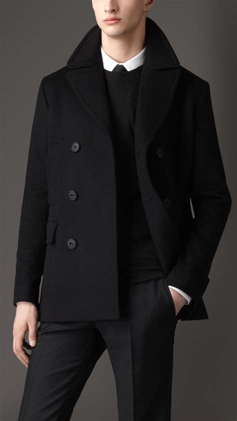 Mens Pea Coat Black | Han Coats