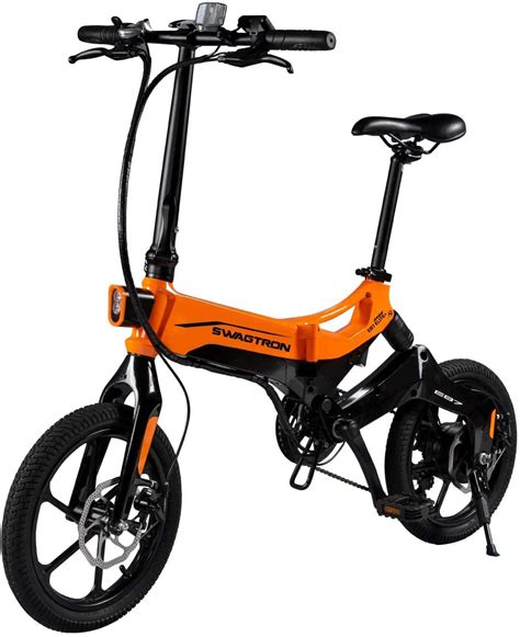 Swagtron EB5 Lightweight Folding Electric Bike 14" 36V 250W eBike with Pedals & Power Assist 15. ...