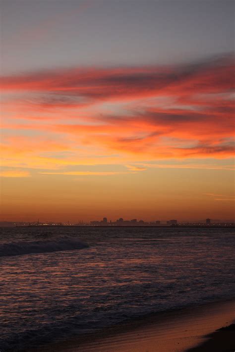 Sunset On A California Beach Free Stock Photo - Public Domain Pictures