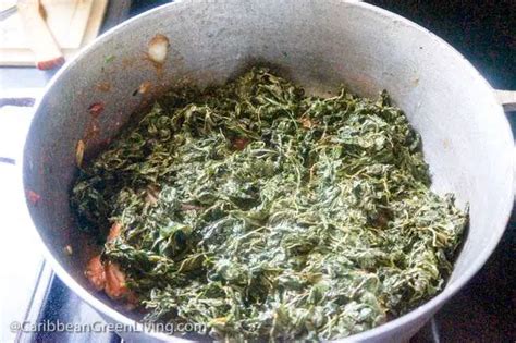 Easy Lalo (Jute Leaves) with Beef, Spinach and Blue Crab Stew | Caribbean Green Living