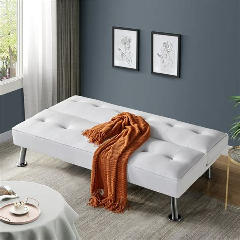 Single Sofa Bed White Leather | Cabinets Matttroy