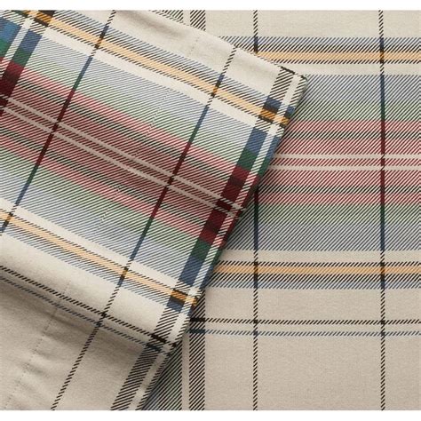 Cuddle Duds Holiday Plaid Flannel Sheet Set Queen Bed Sheets Bedding ...