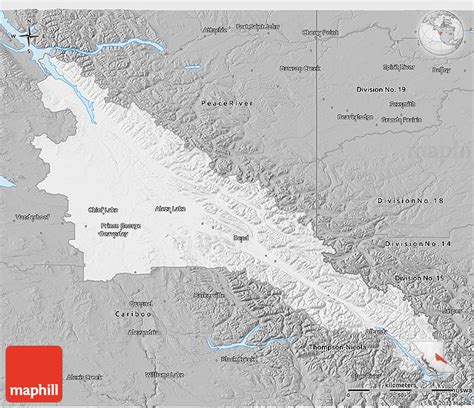 Gray 3D Map of Fraser-Fort George