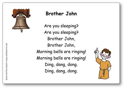 Comptine en anglais "Brother John" | Nursery rhymes, Hello songs preschool, Nursery rhymes songs