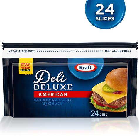 Kraft Deli Deluxe Cheese Slices, American Cheese, 24 ct. - 16 oz. Wrapper - Walmart.com ...