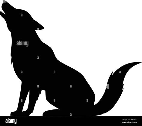 Wolf Howling Silhouette - An illustration of a Wolf Howling Silhouette Stock Vector Image & Art ...