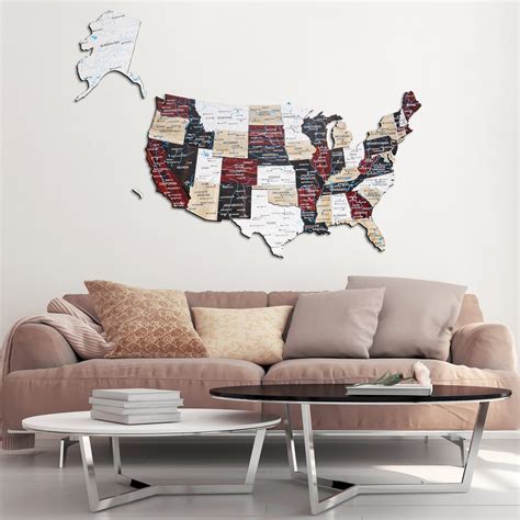 USA Wooden Maps • Wood Maps Wall Art Decor • Order Now