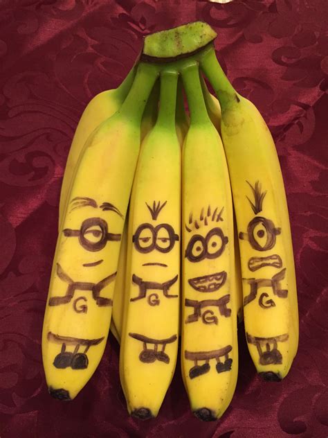 These are my bananas for work... My husband has turned them into Minions, he thinks he's funny...